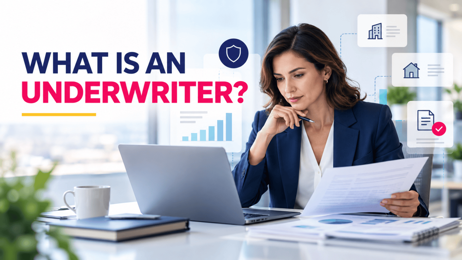 Insurance underwriter reviewing cyber and D&O insurance policies